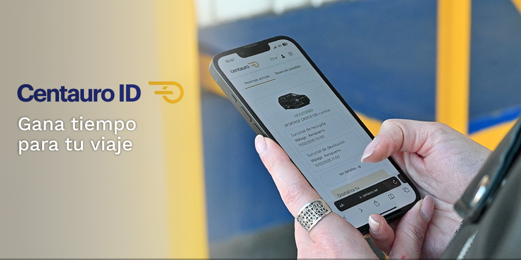 🚗 Con Centauro ID alquilar coche es cosa de 3 minutos.
📲 Haces una foto a tu documentación, ¡y listo!
🔁 La usas todas las veces que quieras.
🟢 Todo digital, todo fácil.
📦 Tu coche te espera, sin líos ni papeles.