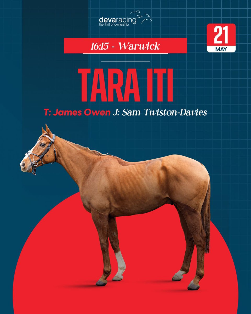 𝙏𝘼𝙍𝘼 𝙄𝙏𝙄 heads to Warwick this afternoon for their 2m Handicap Hurdle at 4:15pm under Sam Twiston-Davies for James Owen 🏇

Good luck to all of his owners 🤞🏼

#DevaRacing