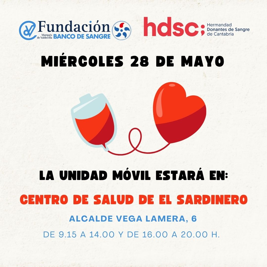 BSCANTABRIA's tweet photo. Mañana, nos acercamos hasta el 🏬Centro de Salud de El Sardinero en #SANTANDER
🩸💉Anímate a donar #sangre, el procedimiento es muy sencillo:
🗣Tras una entrevista #médica y cuestionario personal, se comprueban los niveles de #hemoglobina y se procede a la extracción
#donavida https://t.co/49iyInpUe9