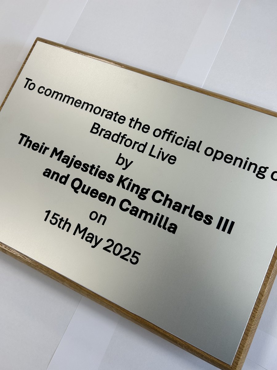 Honoured to support the official opening of Bradford Live by Their Majesties King Charles and Queen Camilla with our unveiling system and handcrafted plaque – a lasting tribute to a historic day! Call us on 01904 400800 to hire our curtains!  #BradfordLive #RoyalVisit