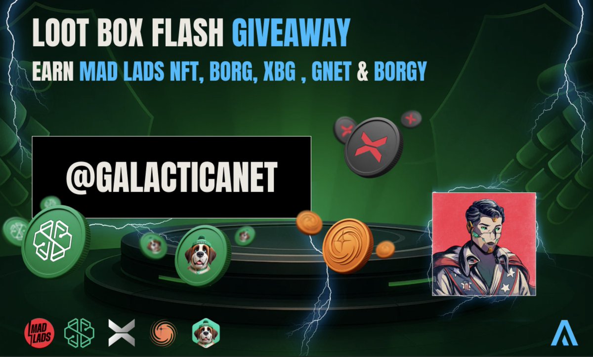 We're giving away 3 loot box to our community! 🎁

 Flash Loot Box <a href="/MadLads/">Mad Lads</a> on May 27 
More than $35,000 prize pool with 1 exclusive Mad Lads NFT 

✨3 Loot Box to win!

1️⃣Follow <a href="/AgoraHub_io/">Agora - Web3's Opportunity Arena</a>, <a href="/GNET_University/">The Cypher University</a> &amp; <a href="/GalacticaNet/">Galactica.com</a> 
2️⃣Like &amp; Retweet
3️⃣Tag 3 friends

📅Draw: May 23 at