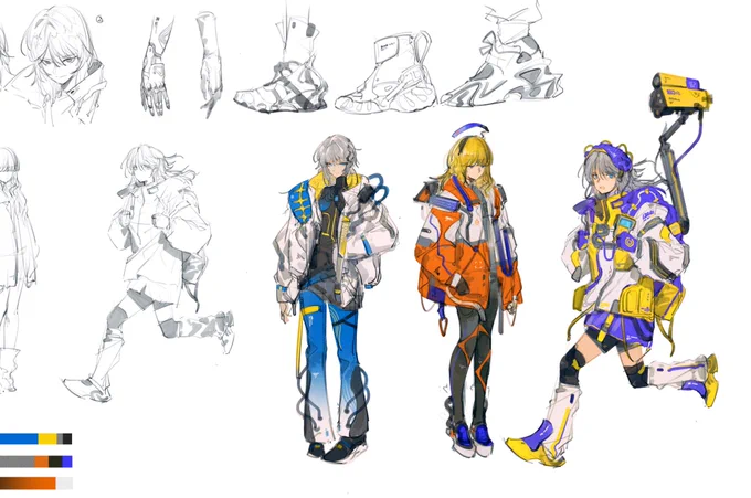 キャラデザインの分析スケッチ 