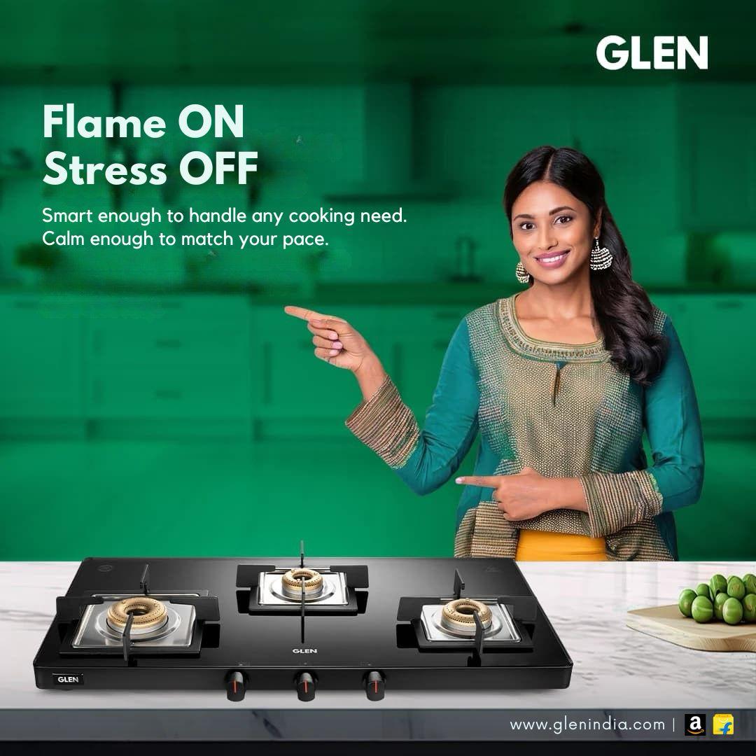 Say goodbye to kitchen chaos. With the flame on and your stress off, this smart gas stove makes multitasking effortless. Designed to handle anything you cook, and calm enough to match your mood—it brings balance back to your kitchen.

#FlameOnStressOff #CookSmart #makewithglen