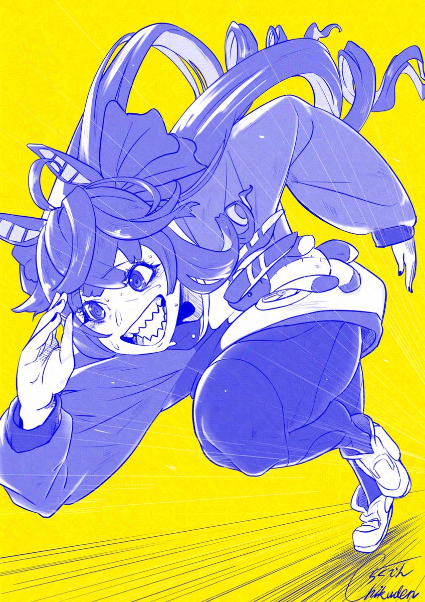 ウマ娘「ターボ師匠の今と昔の絵。成長…してるのだろうか?#ウマ娘 」|ちくでん（お仕事ご依頼受付中）のイラスト