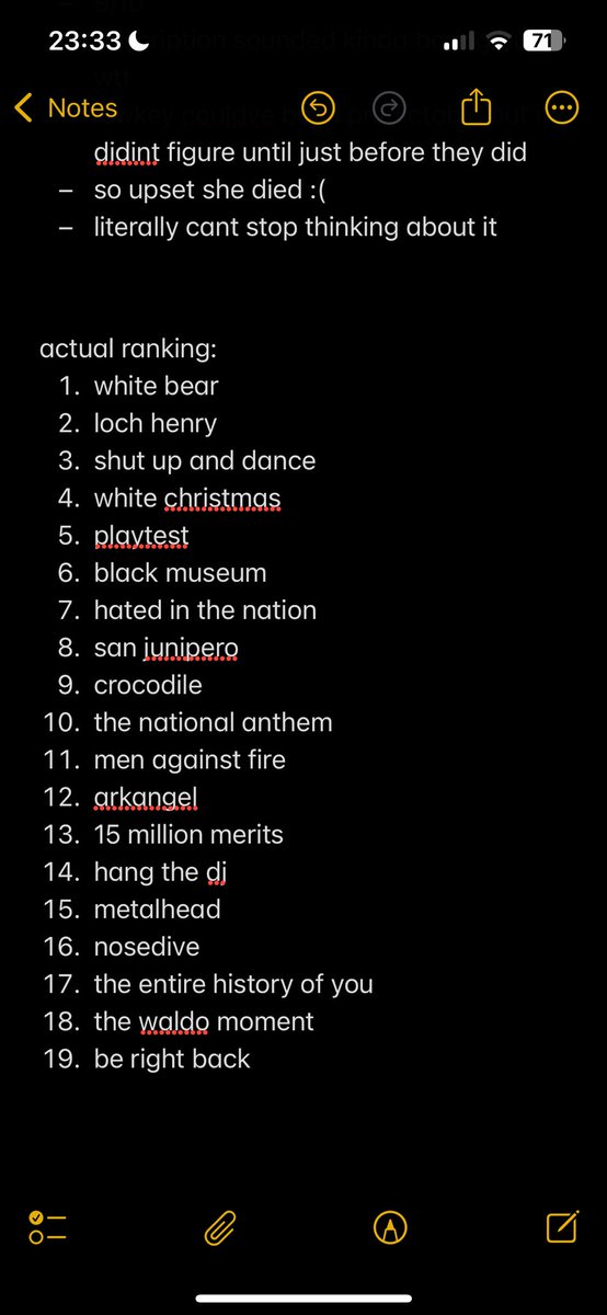 ranking of all black mirror episodes i’ve watched so far