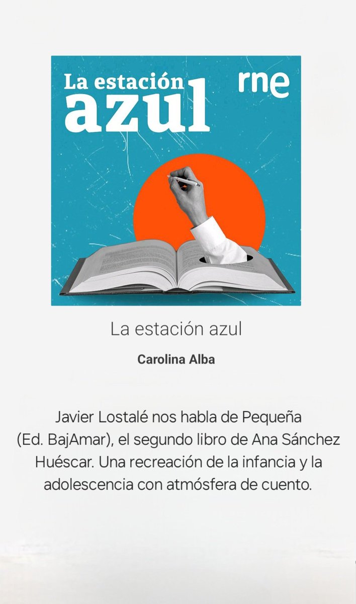 Ligeia28's tweet photo. En La Estación Azul de RNE, una recomendación de mi poemario "Pequeña",  por el poeta Javier Lostalé, a quien le estoy muy agradecida. 

En el enlace podéis escuchar el programa completo (Pequeña aparece en el 27') 👇

https://t.co/4YAkWD6nYM https://t.co/ho1Cjorm9y