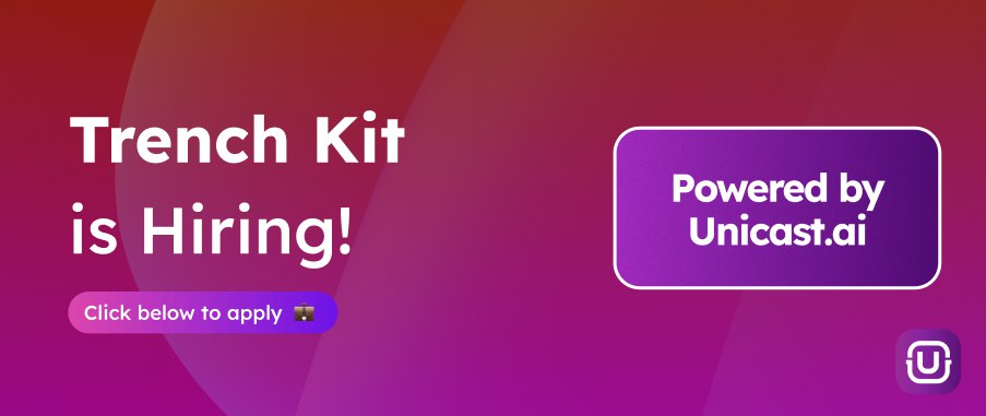 Looking for an internship in Web3? 
trenchkit.xyz is looking for one 🔥

Check it out here 👉 t.me/unicastjobs/15…