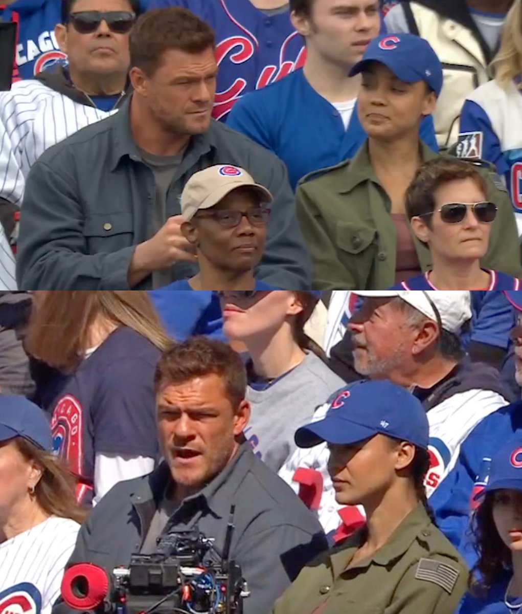 CultureCrave's tweet photo. The #Reacher cast was filming scenes during a Cubs game at Wrigley field ⚾️ https://t.co/J8EsoyfGTe