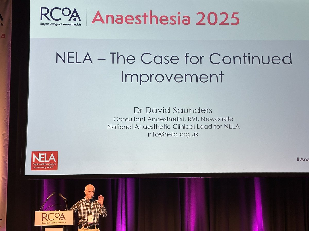 RCoA Centre for Research & Improvement (@rcoa_cri) on Twitter photo Dr Dave Saunders <a href="/NELANews/">NELA (also on Bluesky @rcoa-cri.bsky.social)</a> National Anaesthetic Lead speaking at #Anaesthesia2025. Providing update on over 10 years of the audit, the successes the challenges and future initiatives.
<a href="/RCoANews/">Royal College of Anaesthetists</a> Dr Dave Saunders <a href="/NELANews/">NELA (also on Bluesky @rcoa-cri.bsky.social)</a> National Anaesthetic Lead speaking at #Anaesthesia2025. Providing update on over 10 years of the audit, the successes the challenges and future initiatives.
<a href="/RCoANews/">Royal College of Anaesthetists</a>