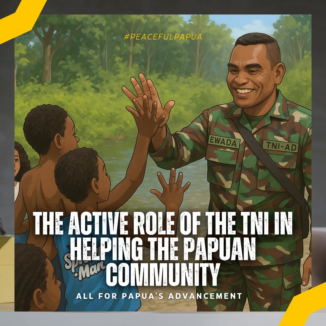 Missae92's tweet photo. More than just upholding sovereignty, the TNI is actively working to meet basic needs and improve the quality of life for the Papuan community. #TNIPapua #PeacefulPapua #PapuaRises #BuildingTogetherness https://t.co/kwu4RNoTXg