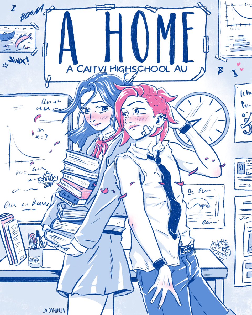 laida_ninja's tweet image. The Caitvi Highschool AU comic is here. 
#Caitvi 
1/5