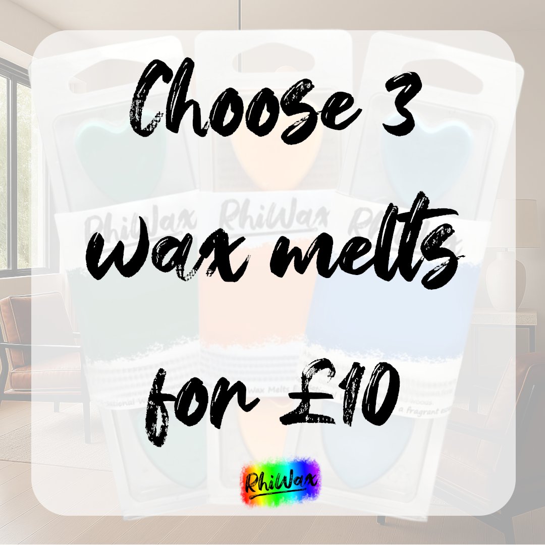 Choose any 3 wax melts in our 4 hearts clamshells (45 scents to choose from) for only £10.

rhiwax.co.uk/collections/3-…

#Offer #WaxMelts #Home