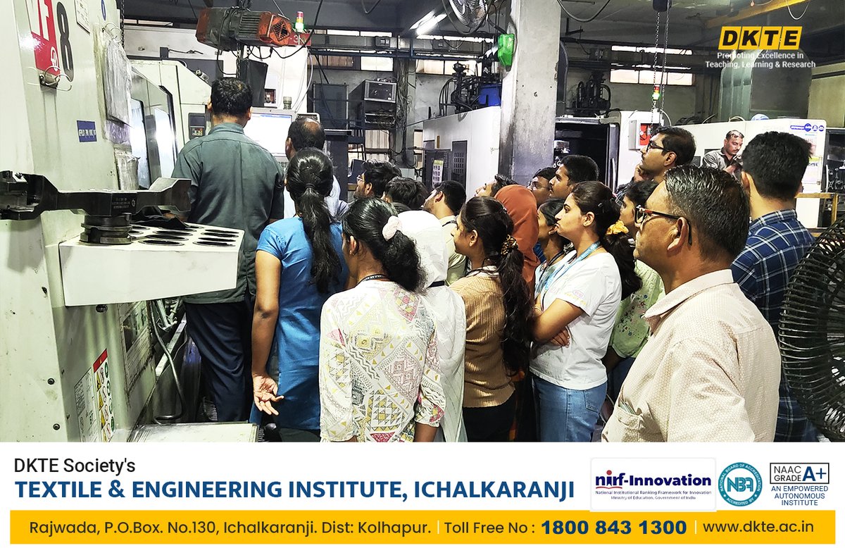 dktestei's tweet image. Third-year B. Tech. Mechanical students visited a machining unit in Shiroli MIDC to explore CNC technology, hydraulics, and compressed air systems in action. The visit offered hands-on exposure and bridged the gap between theory and industry.
 #DKTE #IndustrialVisit #CNCmachines