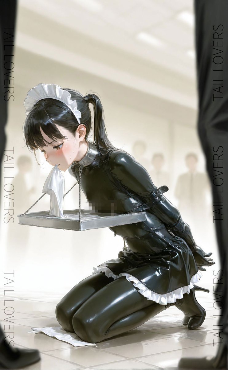 腕はベルトで後ろに固定されていて口しか使えないメイド 
※モザイク無しはpixivにて

Boothで公開中の『護謨学院『拘束メイド喫茶』より

#maid