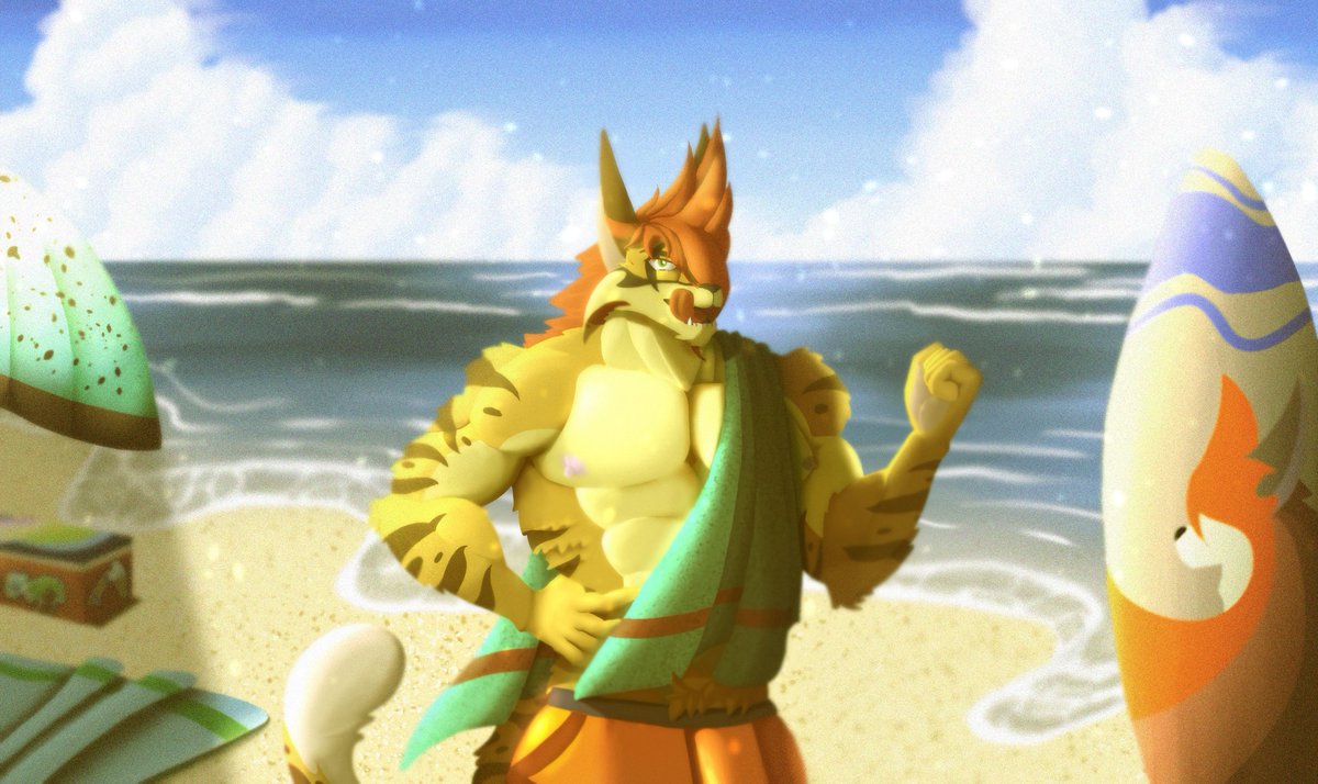 Hapitu9999's tweet photo. summer time 2025 head to the beach. i wish can go to the beach lol XD.
#furryarts #SummerVibes #digitalart #originalcharacter https://t.co/FJpt5doVEN