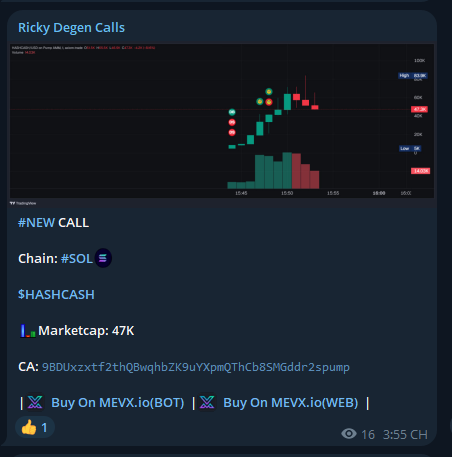 RickyDegen's tweet photo. I called $HASHCASH at a 47K market cap. Its current ATH is 102K
VIP Call TELEGRAM - 2.1X
$HASHCASH
9BDUxzxtf2thQBwqhbZK9uYXpmQThCb8SMGddr2spump
Call From: https://t.co/gOEFZH3Dv2
#SOL #MemeSol #Solana #Crypto #MemeCoin #MemeCoins #HASHCASH https://t.co/oR6oFkOFuE