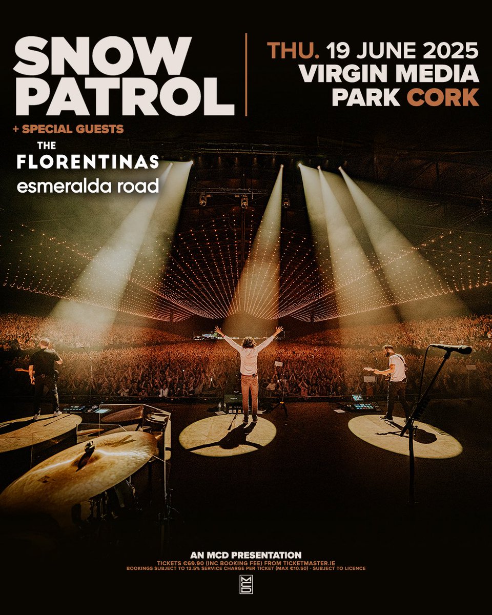 mcd_productions's tweet photo. 𝑺𝑷𝑬𝑪𝑰𝑨𝑳 𝑮𝑼𝑬𝑺𝑻𝑺 ⚡️@TheFlorentinas + Esmeralda Road have been added to the bill for @SnowPatrol at Virgin Media Park next month! 

🎟️ Limited tickets available https://t.co/rfC1ubf1x4 https://t.co/wjmClLCY85