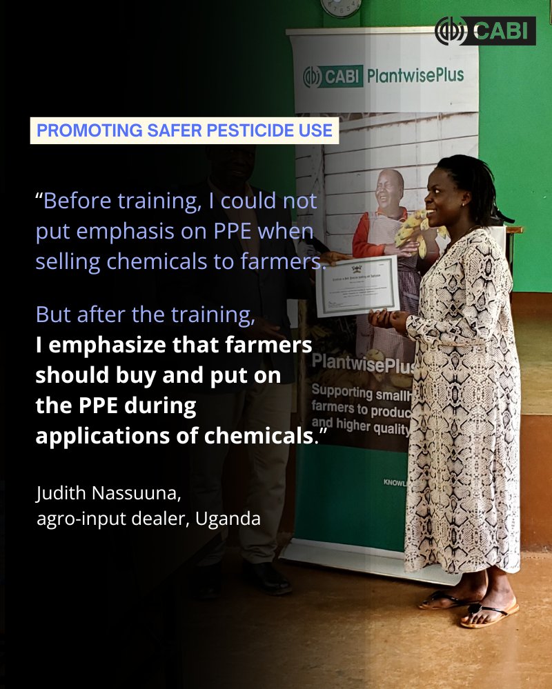Training has changed how Judith talks to farmers. Now she advocates for the safe use of pesticides and lower risk products.