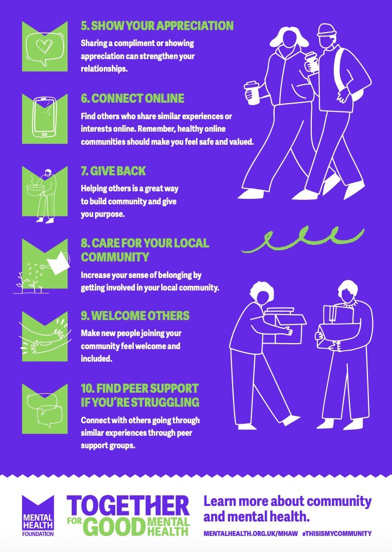 Last week was #MentalHealthAwarenessWeek!😇

This year, the national focus is on the importance of community. 

We thrive when we have strong connections with other people and supportive communities that remind us, we are not alone. 👏