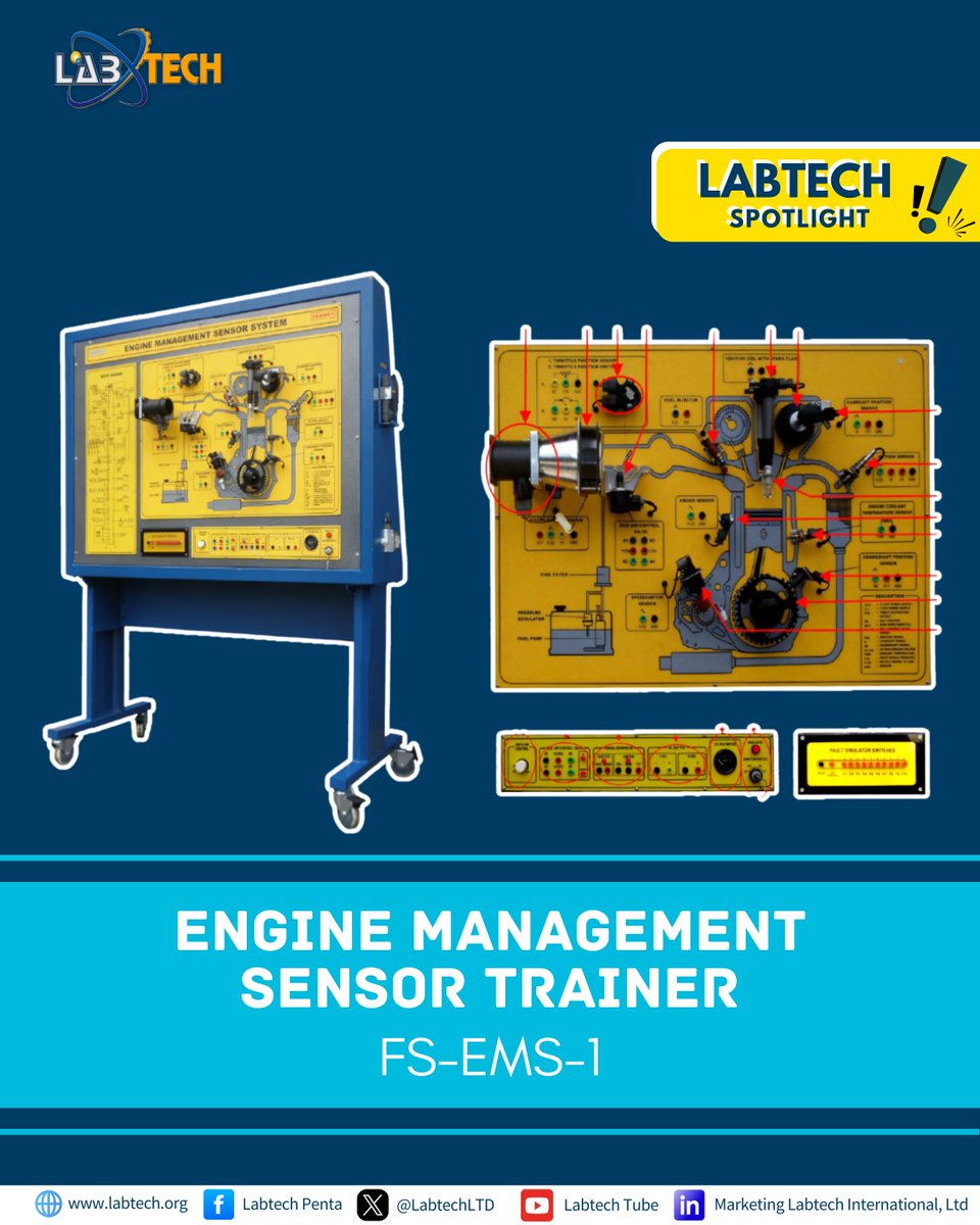 LabtechLTD's tweet image. At Labtech  International, we proudly present the FS-EMS-1 Engine Management Sensor  Trainer – the compact, comprehensive solution that transforms students  into engine diagnostics experts!
#labtechinternational hashtag#EngineManagementTrainer hashtag#AutomotiveEducation