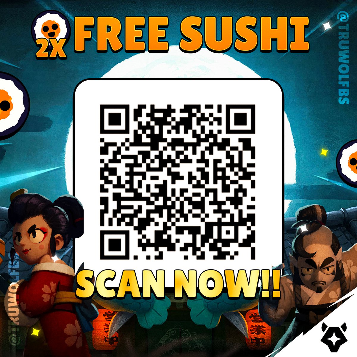 Get 2 FREE sushi rolls! 🍣

🔗Link: link.brawlstars.com/?action=vouche…

Or SCAN THE QR!
#BrawlStars #KatanaKingdom #GiftedBySupercell