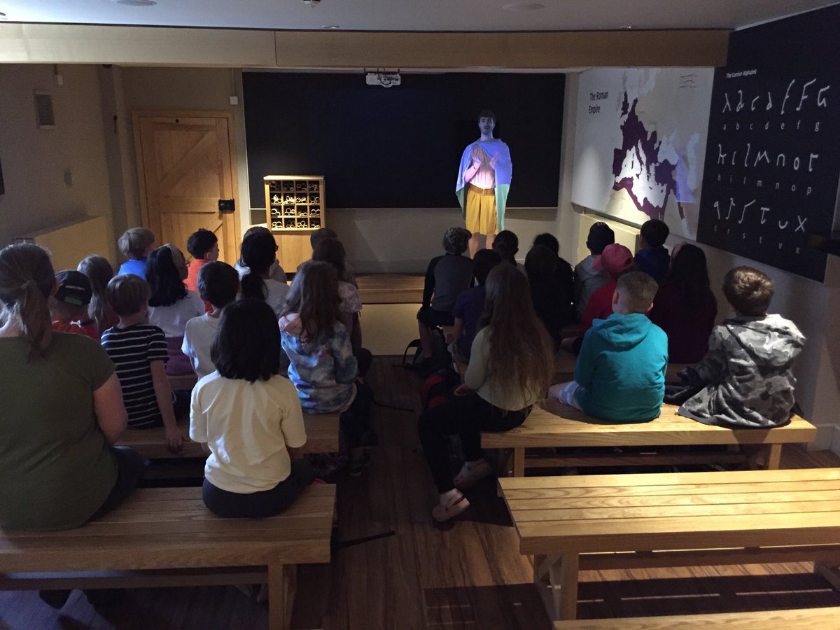 Y4 meeting Vilius, the Latin teacher ⁦<a href="/VindolandaTrust/">Vindolanda Trust</a>⁩ Roman Army Museum