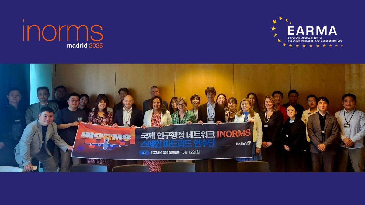 EARMA (@earmaorg) on Twitter photo 🤝At #INORMS2025 in Madrid, the Korean delegation met with EARMA to discuss Korea's involvement in #HorizonEurope. EARMA Chair <a href="/dipti_pandya/">Dipti Pandya</a> welcomed the collaboration, stating, "In a fragmented world, collaboration is essential."
🔗bit.ly/3ZsFz38
#researchmanagement 🤝At #INORMS2025 in Madrid, the Korean delegation met with EARMA to discuss Korea's involvement in #HorizonEurope. EARMA Chair <a href="/dipti_pandya/">Dipti Pandya</a> welcomed the collaboration, stating, "In a fragmented world, collaboration is essential."
🔗bit.ly/3ZsFz38
#researchmanagement
