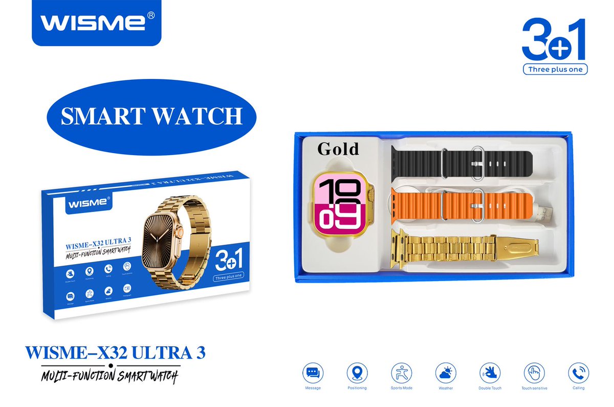 MagxiMagxi's tweet photo. WISME-X32 ULTRA 3
MULTI-FUNCTION SMARTWATCH / 3+1 THREE PLUS ONE WIRELESS CHARGING
AVAILABLE QUANTITY WHOLESALE PRICE EXPORT FROM DUBAI 
ORDER INQUIRY   🔴🔴🔴
WhatsApp No ☎️ +971568659784 
WhatsApp No ☎️ +971557741720
 magximagxi3@gmail.com 
#SmartWatchDubai 
#SmartWatchAfrica https://t.co/Hrj1xO09Wc
