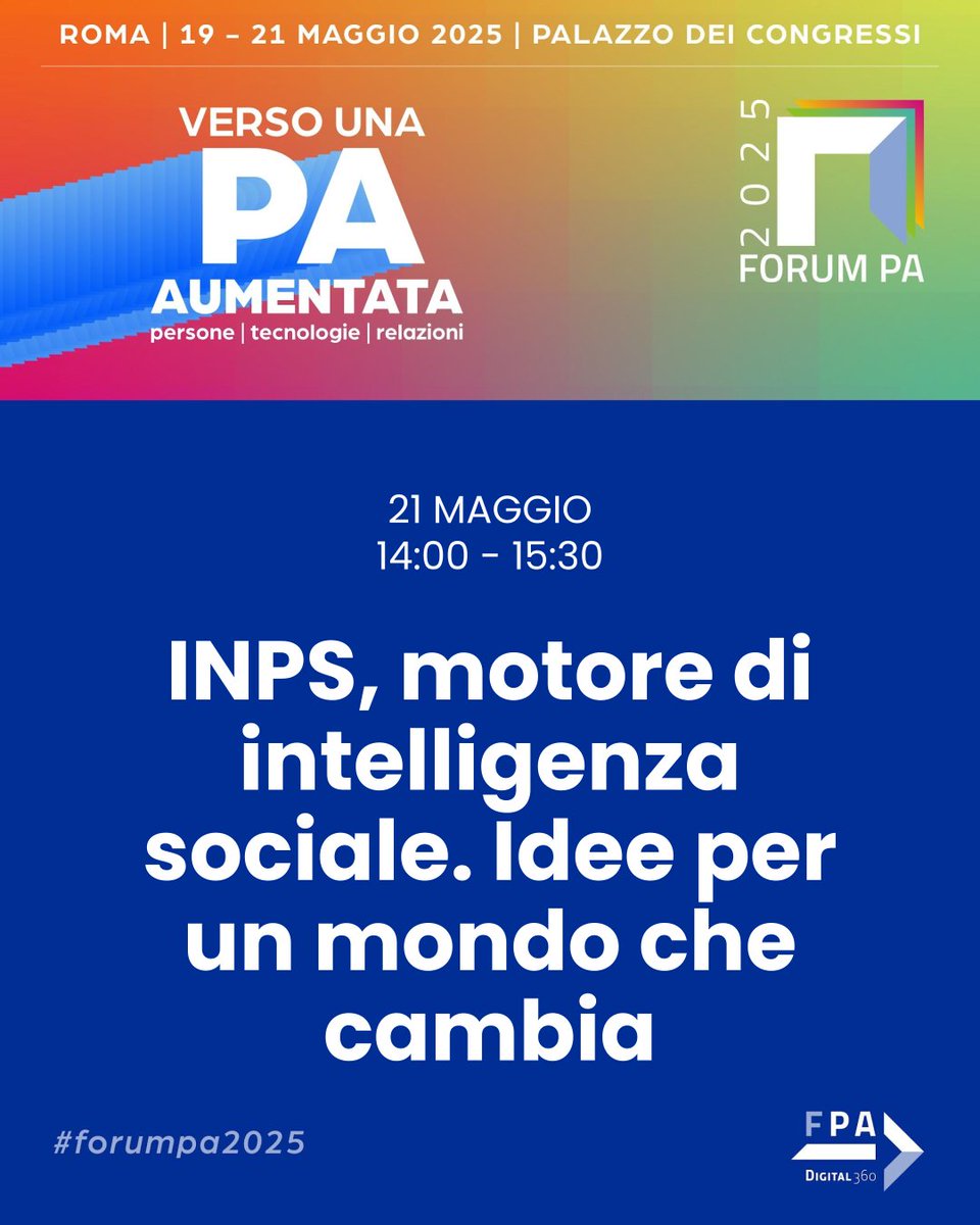 INPS (@inps_it) on Twitter photo 📅 Oggi, dalle 14:00 alle 15:30, si svolgerà a <a href="/FPA_net/">FPA - FORUM PA - A DIGITAL360 Company</a> 2025 il talk: "INPS, motore di intelligenza sociale. Idee per un mondo che cambia"
👉 Per iscriversi: forumpa2025.fpaeventi.it/it-IT/sessions…
Inps Comunica 📅 Oggi, dalle 14:00 alle 15:30, si svolgerà a <a href="/FPA_net/">FPA - FORUM PA - A DIGITAL360 Company</a> 2025 il talk: "INPS, motore di intelligenza sociale. Idee per un mondo che cambia"
👉 Per iscriversi: forumpa2025.fpaeventi.it/it-IT/sessions…
Inps Comunica