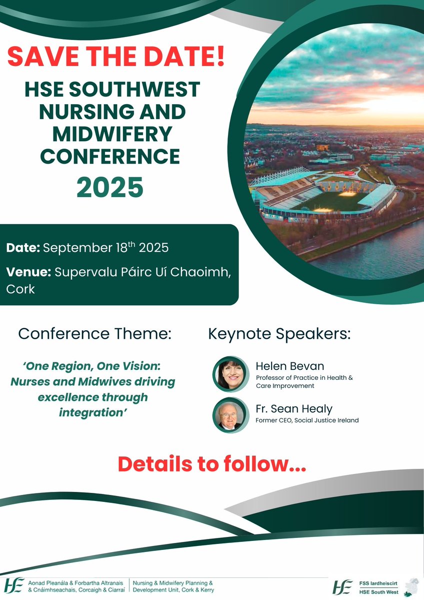 NMPDU South West (@nmpducorkkerry) on Twitter photo Mark your calendars🗓️for the HSE SW Regional Nursing & Midwifery Conference on Sept 18th "One Region, One Vision: Nurses & Midwives Driving Excellence through Integration" <a href="/CUH_Cork/">Cork University Hospitals</a> <a href="/mercy_nursing/">Mercy University Hospital Cork Nursing</a> <a href="/HospitalMallow/">Mallow General Hospital</a> <a href="/BGHsswhg/">Bantry General Hospital -SSWHG</a> <a href="/SIVUH/">South Infirmary Victoria University Hospital</a> <a href="/uhknursing/">UHKNURSING</a> <a href="/CorkKerryCH/">Cork Kerry Community Healthcare</a> <a href="/IrelandSouthWID/">Ireland South Women & Infants Directorate</a> Mark your calendars🗓️for the HSE SW Regional Nursing & Midwifery Conference on Sept 18th "One Region, One Vision: Nurses & Midwives Driving Excellence through Integration" <a href="/CUH_Cork/">Cork University Hospitals</a> <a href="/mercy_nursing/">Mercy University Hospital Cork Nursing</a> <a href="/HospitalMallow/">Mallow General Hospital</a> <a href="/BGHsswhg/">Bantry General Hospital -SSWHG</a> <a href="/SIVUH/">South Infirmary Victoria University Hospital</a> <a href="/uhknursing/">UHKNURSING</a> <a href="/CorkKerryCH/">Cork Kerry Community Healthcare</a> <a href="/IrelandSouthWID/">Ireland South Women & Infants Directorate</a>