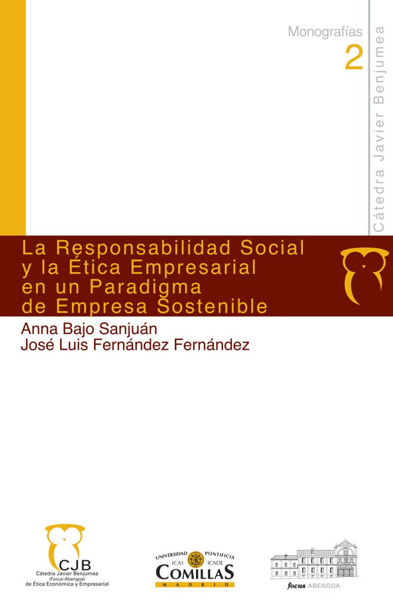 🔍Explora el catálogo #AccesoAbierto de Comillas. 
📘La responsabilidad social y la ética empresarial en un paradigma de empresa sostenible, de Anna Bajo Sanjuán y José Luis Fernández Fernández.
 🛒f.mtr.cool/toafpfqjeb
#LibrosGratis #OpenAccess #ÉticaEmpresarial