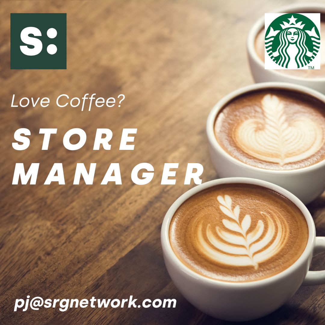 SRG Network (@srg_network) on Twitter photo Store Manager - Starbucks (2 Vacancies) - Gibraltar - Lead café operations and support a high-performing team. Proven leadership in retail or hospitality, commercially savvy, passion for building strong customer/team relationships. Bilingual Spanish and English. pj@srgnetwork.com Store Manager - Starbucks (2 Vacancies) - Gibraltar - Lead café operations and support a high-performing team. Proven leadership in retail or hospitality, commercially savvy, passion for building strong customer/team relationships. Bilingual Spanish and English. pj@srgnetwork.com
