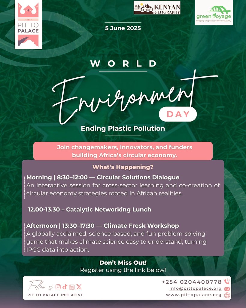 World Environment Day on 5th June encourages awareness for environmental protection.

Join change makers &amp; funders in an interactive session on creation of strategies to improve resource efficiency, reduce waste and boost economic growth

Registration link shorturl.at/US7T4