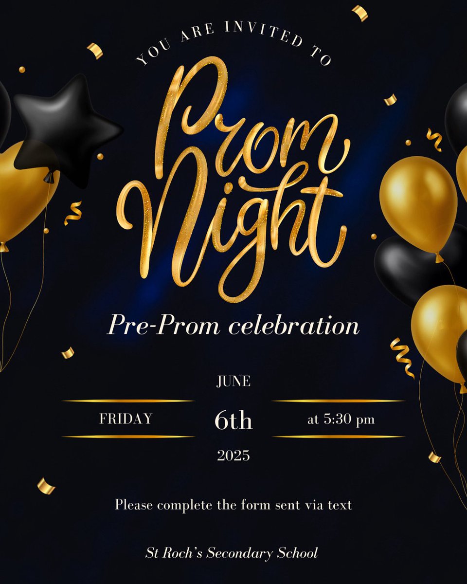 McLeanstrochs's tweet photo. For all our S5/S6 pupils attending prom. 

Prom will start in school at 5.30pm with pre prom celebrations with your families and teachers.

You will then travel by Coach to the crowne plaza leaving school at 6.30pm 
@St_Rochs https://t.co/tI3W9tyMeu