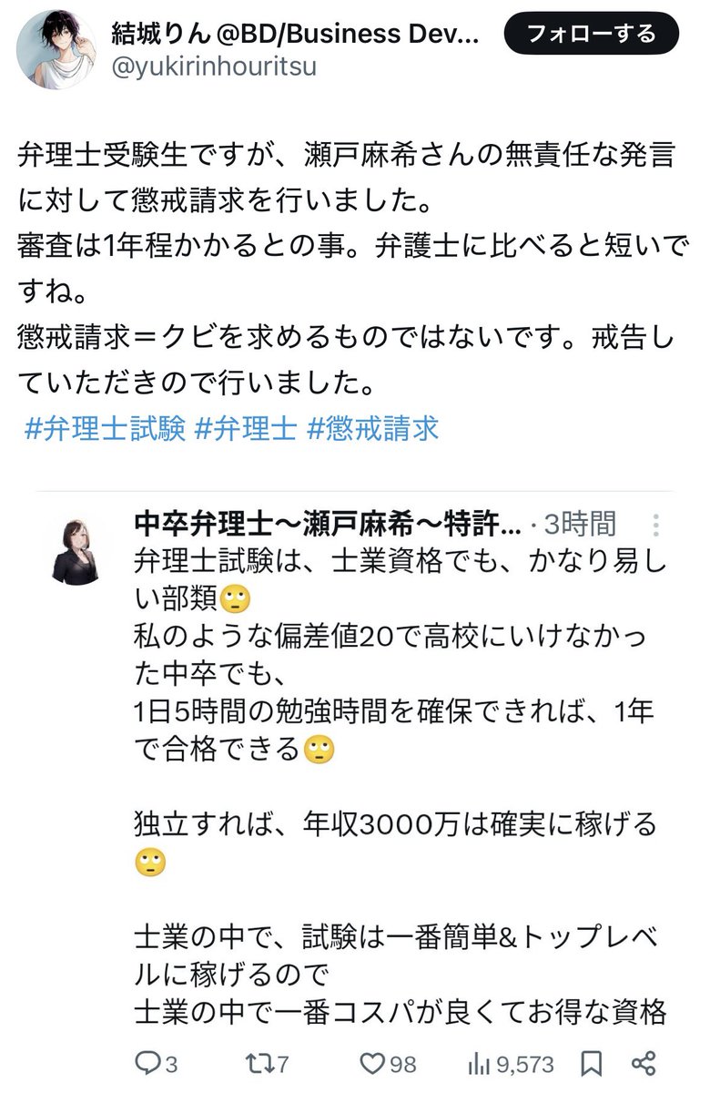 そんな暇あるんだったら、弁理士試験の勉強でもしとけよなw🙄 どんな