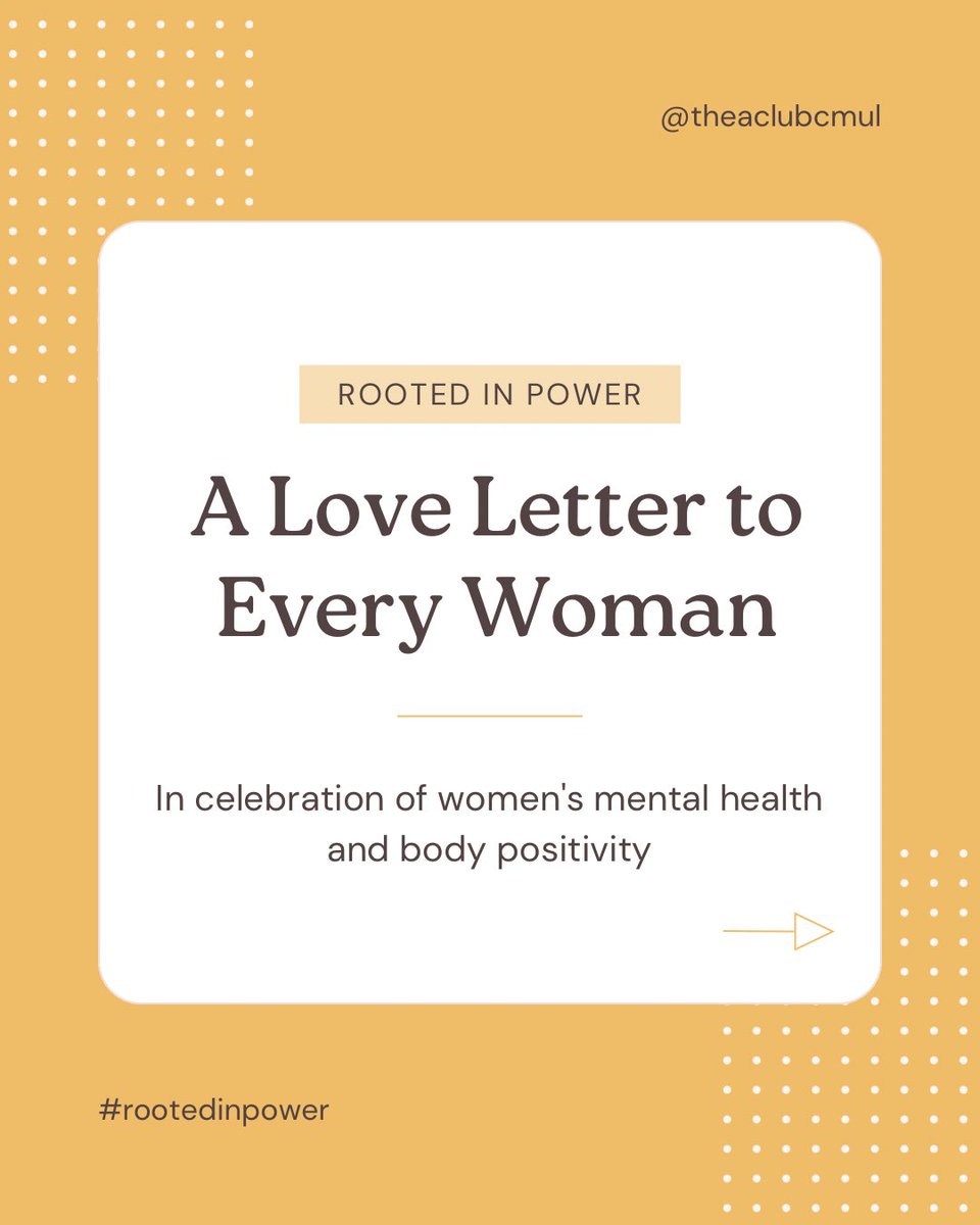 theaclubcmul's tweet photo. To every woman—
Your mind is powerful. Your body is beautiful. Your presence is a gift.
This is our love letter to you, in honor of your strength and your softness

#MentalHealthMatters #BodyPositivity #TheaClubCMUL #WomenSupportingWomen #YouAreEnough #SelfLoveJourney https://t.co/vTJ6VwJj3t