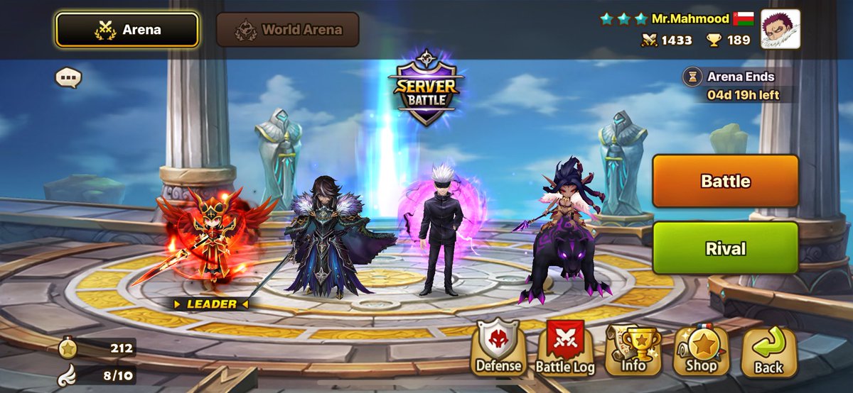 Dctrrz's tweet photo. @SummonersWar_AR Vanessa: speed lead (33%) &amp; attribute variation and revive.

Lionel: strip &amp; atk bar increase for gojo follow up &amp; xiana atk buff.

Dark gojo: stun and oblivion for passive units.

Xiana: push back &amp; silence with high damage.

All units with violent &amp; will runes expect Lionel https://t.co/kyeCWpaboj
