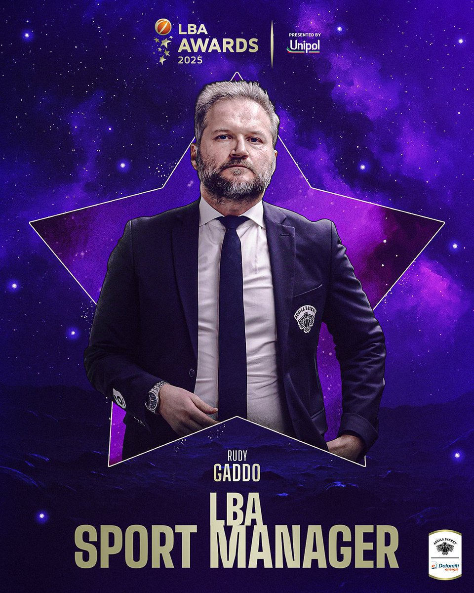 Lega Basket Serie A (@legabasketa) on Twitter photo Rudy Gaddo, Direttore Sportivo dell'<a href="/AquilaBasketTN/">Dolomiti Energia Trento</a>, Γ¨ stato votato dai dirigenti dei club come LBA Sport Manager Of The Year, superando nelle preferenze Michael Arcieri (GM della <a href="/PallTrieste/">Pallacanestro Trieste</a>) e Filippo Barozzi (DS della <a href="/PallacReggiana/">Pall. Reggiana</a>) π€
#LBAAwards #TuttoUnAltroSport Rudy Gaddo, Direttore Sportivo dell'<a href="/AquilaBasketTN/">Dolomiti Energia Trento</a>, Γ¨ stato votato dai dirigenti dei club come LBA Sport Manager Of The Year, superando nelle preferenze Michael Arcieri (GM della <a href="/PallTrieste/">Pallacanestro Trieste</a>) e Filippo Barozzi (DS della <a href="/PallacReggiana/">Pall. Reggiana</a>) π€
#LBAAwards #TuttoUnAltroSport