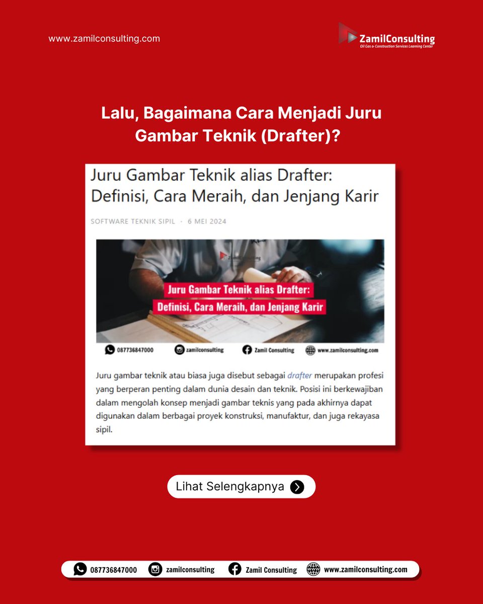 ZamilConsulting's tweet image. Menjadi seorang drafter bukan sekadar menggambar, tapi membangun fondasi dari sebuah karya nyata. Gedung pencakar langit, jembatan megah, bahkan mesin industri — semua dimulai dari garis-garis penuh perhitungan.

#Drafter #PahlawanTeknik #JuruGambar #tekniksipil