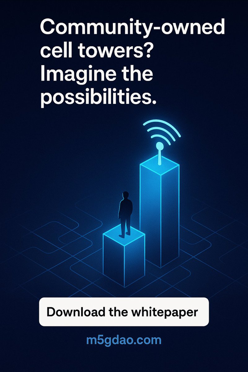 M5G_DAO's tweet photo. Telcos build towers.

We mint them.

#LNFTs #DAOeconomy #M5GDAO

🧠 Read the whitepaper: https://t.co/qQzkykGrK9 https://t.co/alESimFd2N