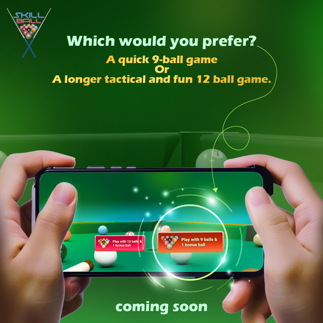 skillballx's tweet photo. ๐ฅ Ready to break?
Pick your battle: 9-ball or 12-ball โ both with a twist! ๐ฑ
Smart shots. Bonus balls. Bigger wins.
๐ฑ SkillBall X is dropping soon. Are you in?
#SkillBallX #PoolGame #MobileBilliards #GameOn #SmartShots #ComingSoon https://t.co/34FYp4s2II