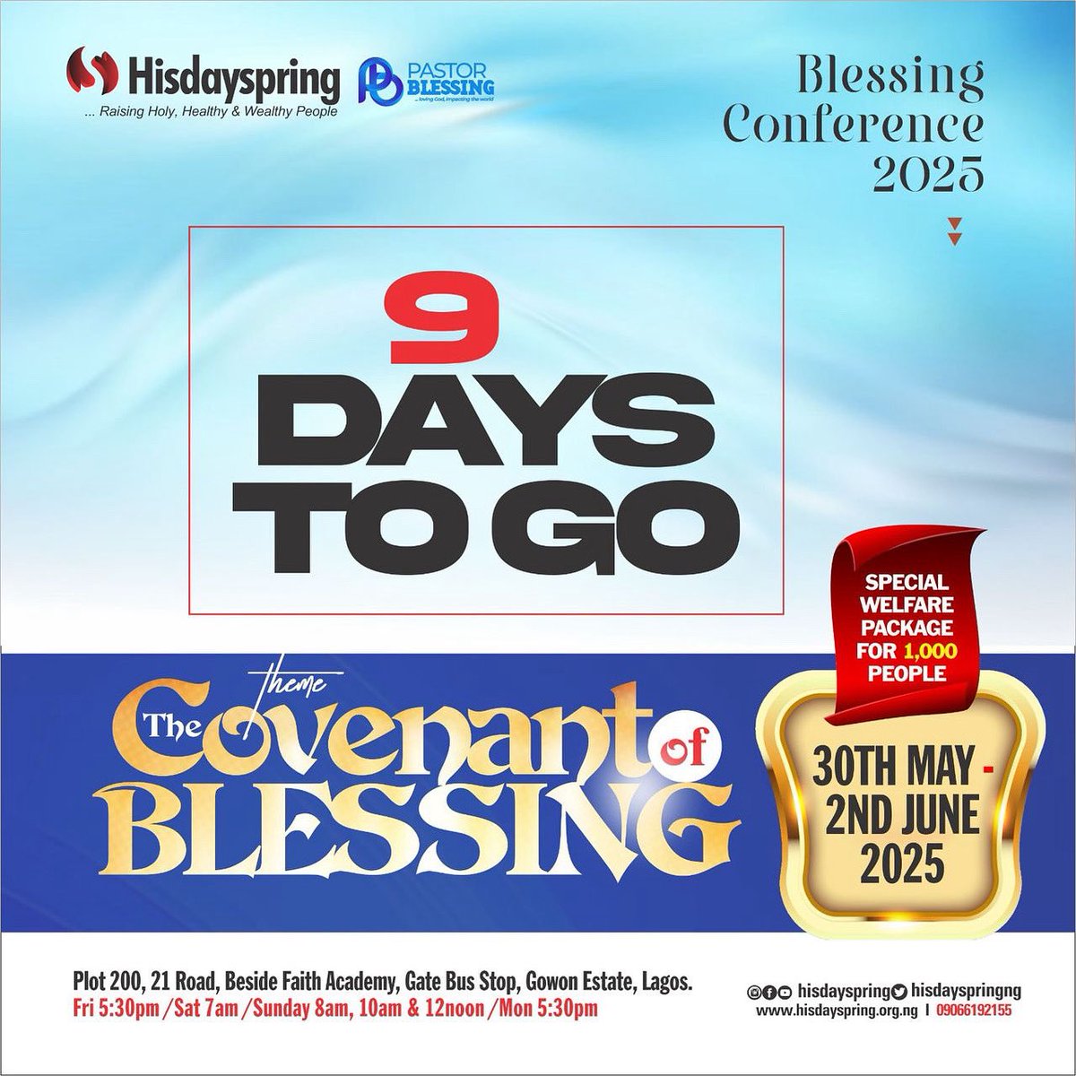 pastorblessingo's tweet photo. 9days to go… https://t.co/2sZM4PqD37