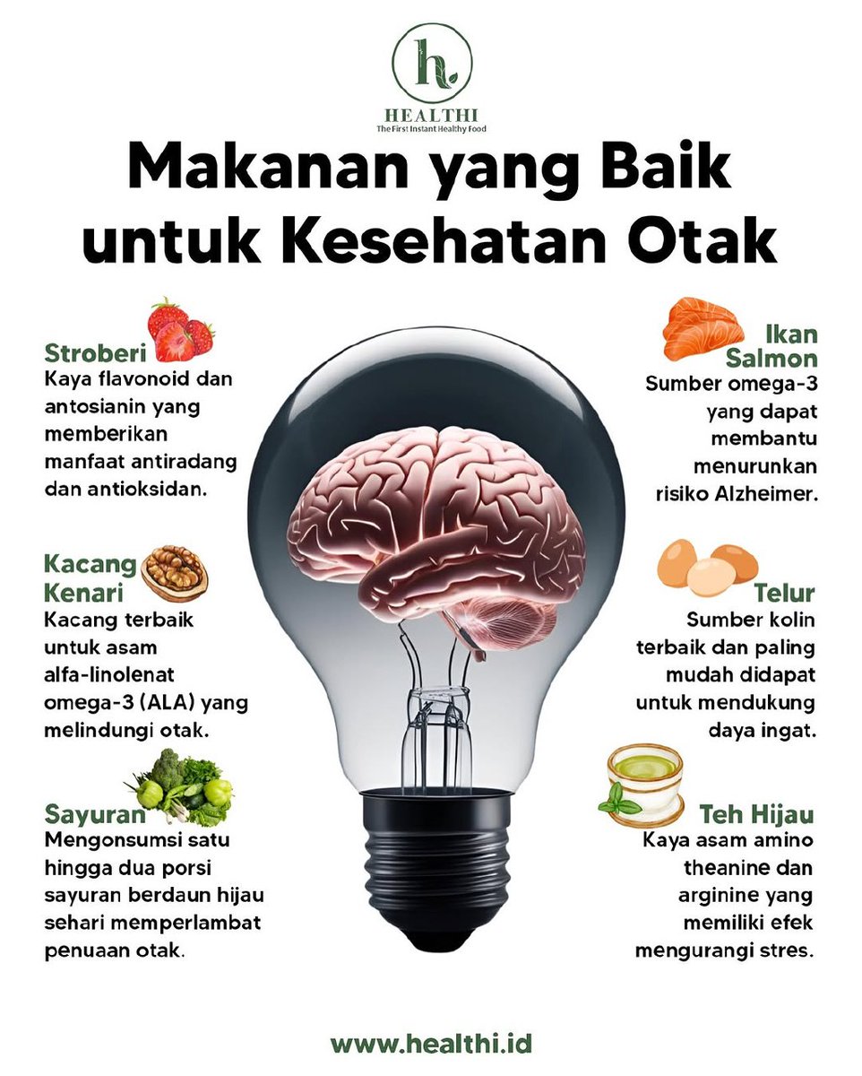 Makanan Sehat untuk Otak Cerdas &amp; Fokus Maksimal! 🧠