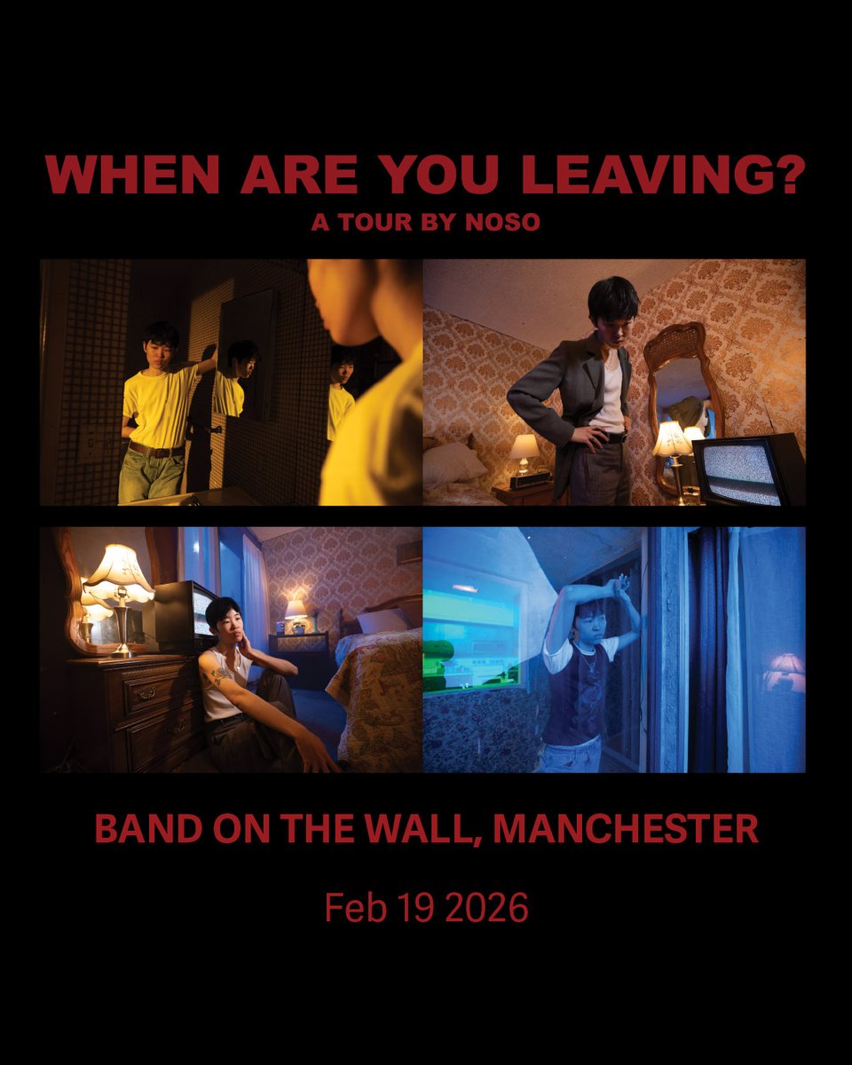 ON SALE NOW 📣 LA-based singer, songwriter and producer NoSo is heading out on a UK tour in February 2026 to celebrate their upcoming album ‘When Are You Leaving?’
Secure your tickets below!
London 👉 tinyurl.com/ykwez55m
Bristol 👉 tinyurl.com/3j6yd3wt
Manchester 👉