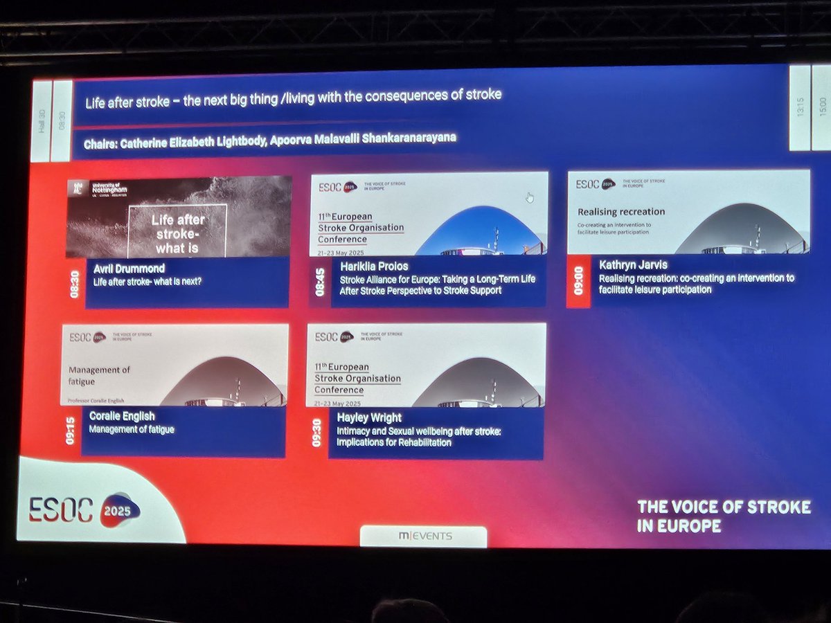 Dr Louisa Burton (@louisajburton01) on Twitter photo We've arrived! Great to start #esoc2025 with a great session about life after stroke We've arrived! Great to start #esoc2025 with a great session about life after stroke
