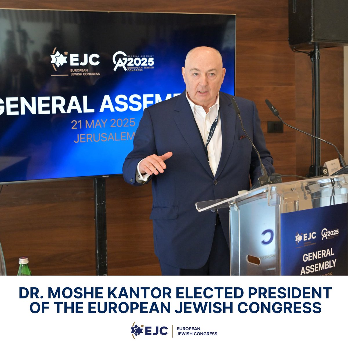 The European Jewish Congress has elected Dr. Moshe Kantor to a fifth term as president.

At its General Assembly held in Jerusalem today, delegates from over 40 national representative Jewish organisations across the continent overwhelmingly elected Kantor as president, with the