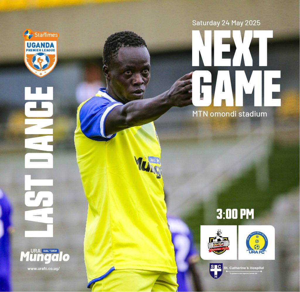 URA Football Club (@urafc_official) on Twitter photo The last season dance is on this Saturday as we visit NEC FC at the MTN Omondi stadium. Let’s end it on a high tax collectors 💪
📷 | <a href="/Kamira_Asha/">Kamira Asha📸</a>
#URAFC | #OneTeamOneDream | StartimesUPL | #NECURA The last season dance is on this Saturday as we visit NEC FC at the MTN Omondi stadium. Let’s end it on a high tax collectors 💪
📷 | <a href="/Kamira_Asha/">Kamira Asha📸</a>
#URAFC | #OneTeamOneDream | StartimesUPL | #NECURA
