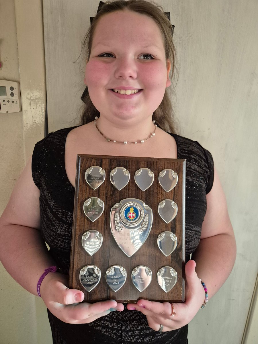 StJOHS_CWA's tweet photo. Savannah Searle (S2): Savannah was recently presented as Best Girls Brigrader for 2025 by her Girls Brigade that she has attended every week since P1! You can see pictures of Savannah with her trophy below. https://t.co/MeyWr5DzNf
