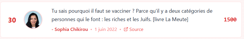 antisemhit's tweet image. Bravo Sophia Chikirou qui intègre enfin l'Antisem'hit. Le premier d'une longue série, à n'en pas douter.