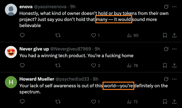 Hey — ChatGPT — need a spicy FUD comment to roast the Jailbreak dev — can you help me??

— Thanks —

If you’re outsourcing your replies, you might wanna outsource your portfolio too. Clown. 🤡